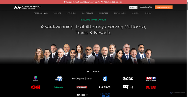 Security scan screenshot of https://aa.law/