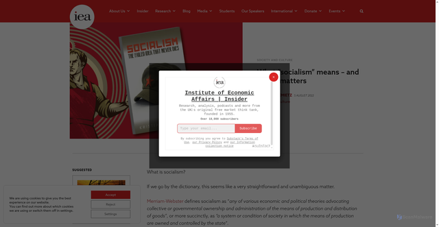 Security scan screenshot of https://iea.org.uk/what-socialism-means-and-why-it-matters/