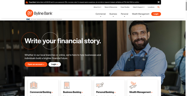 Security scan screenshot of https://www.bylinebank.com/
