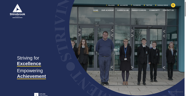 Security scan screenshot of https://www.shirebrookacademy.org/
