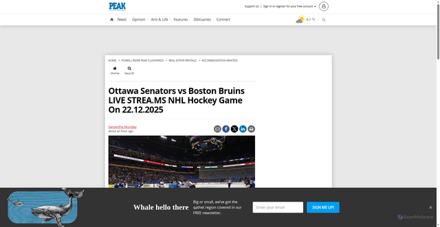Security scan screenshot of https://www.northernontariobusiness.com/classifieds/announcements-and-events/community-events/2071494