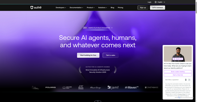 Security scan screenshot of https://evolve.auth0.com