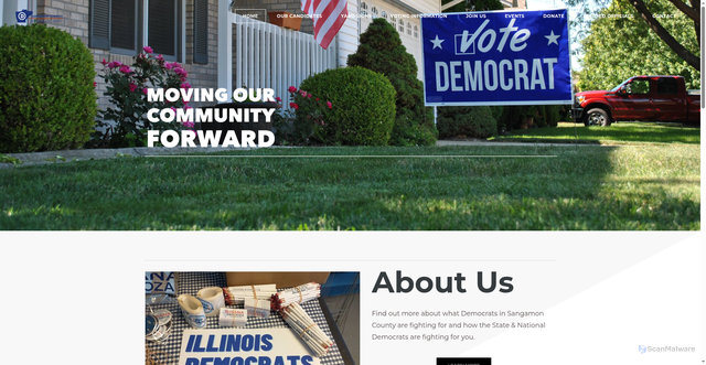 Security scan screenshot of https://www.sangamondemocrats.com/