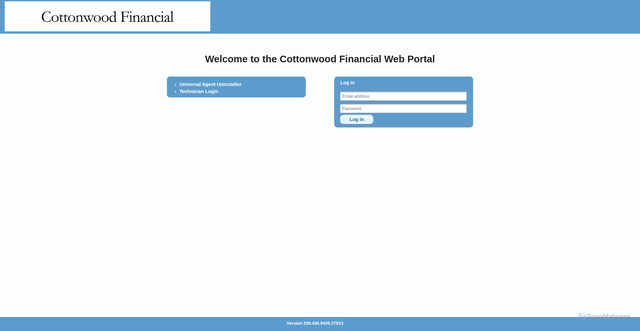 Security scan screenshot of https://cottonwoodfinancial.hostedrmm.com