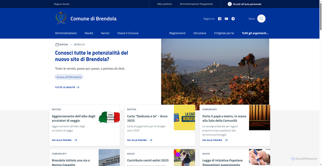 Security scan screenshot of https://www.comune.brendola.vi.it/