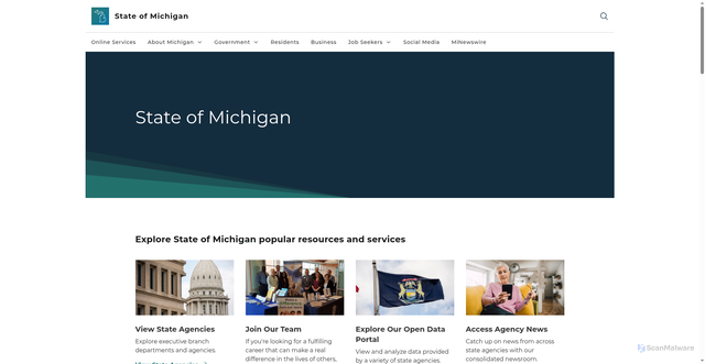 Security scan screenshot of https://mich.gov/