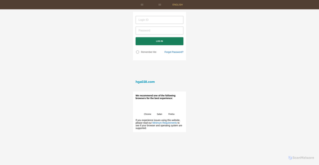 Security scan screenshot of https://hga035.com