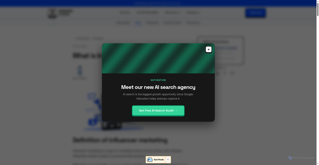 Security scan screenshot of https://www.demandcurve.com/blog/influencer-marketing