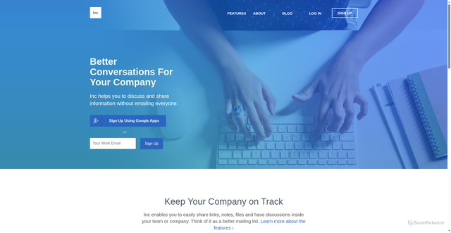 Security scan screenshot of https://sendtoinc.com