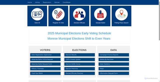 Security scan screenshot of https://unioncountyncelections.gov/