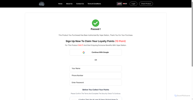 Security scan screenshot of https://vapestationeg-771me7rt95.edgeone.app/