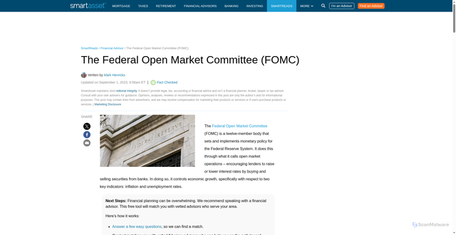 Security scan screenshot of https://smartasset.com/financial-advisor/federal-open-market-committee-fomc