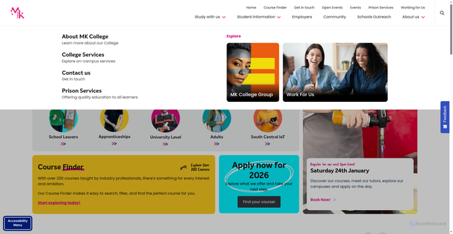 Security scan screenshot of https://mkcollege.ac.uk/
