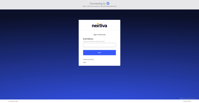 Security scan screenshot of https://nxt.okta.com