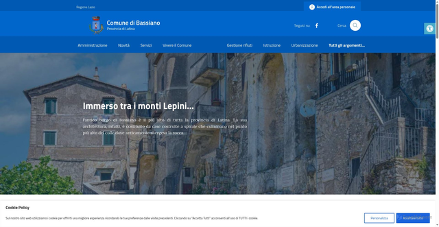 Security scan screenshot of https://comune.bassiano.lt.it/