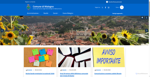 Security scan screenshot of https://www.comune.malegno.bs.it