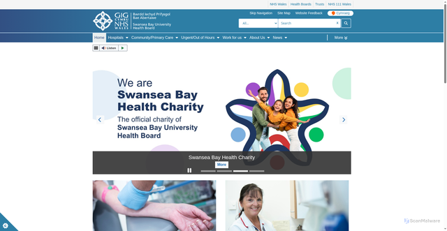 Security scan screenshot of https://sbuhb.nhs.wales/