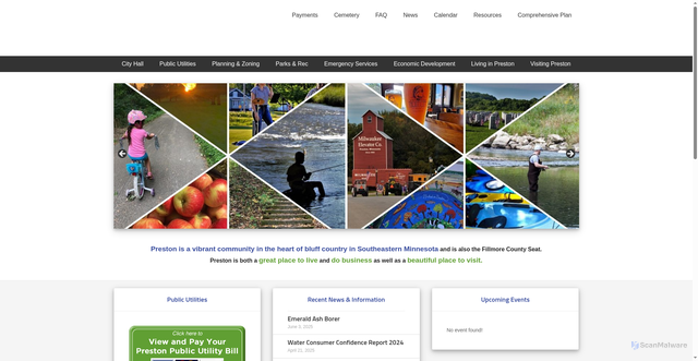 Security scan screenshot of https://prestonmn.gov/