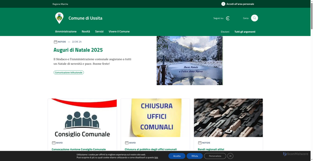 Security scan screenshot of https://www.comune.ussita.mc.it/