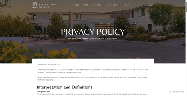 Security scan screenshot of https://onlinelasvegashomes.com/privacy-policy/