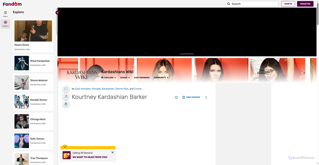 Security scan screenshot of https://kardashians.fandom.com/wiki/Kourtney_Kardashian_Barker
