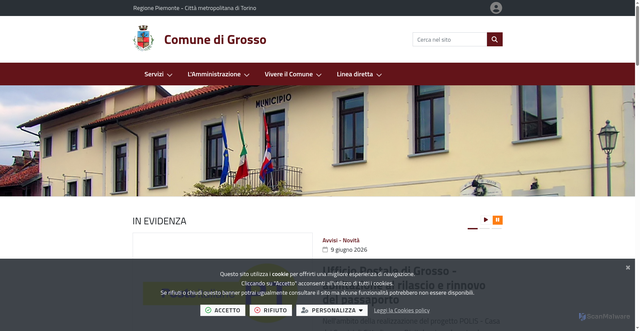 Security scan screenshot of https://www.comune.grosso.to.it