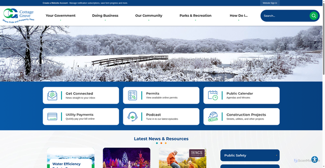 Security scan screenshot of https://cottagegrovemn.gov/