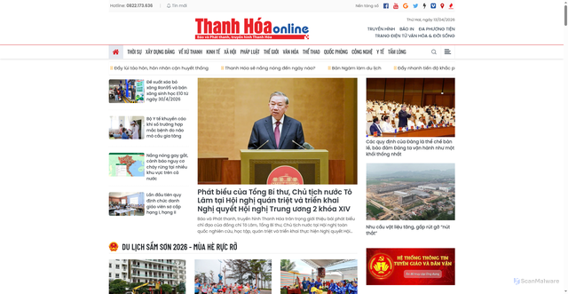 Security scan screenshot of https://baothanhhoa.vn