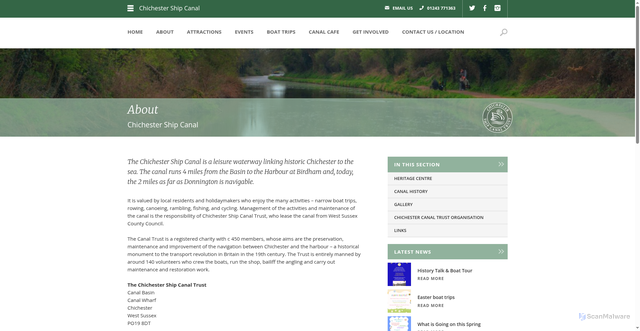 Security scan screenshot of http://chichestercanal.org.uk/About-the-Trust.php