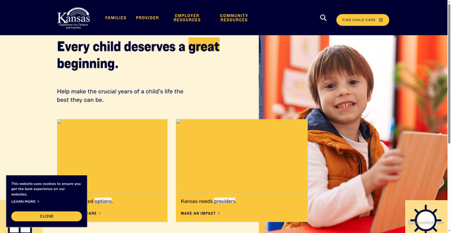 Security scan screenshot of https://childcareinkansas.com/