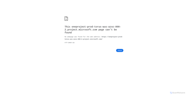 Security scan screenshot of https://oneproject-prod-torus-wus-azsc-000-2.project.microsoft.com