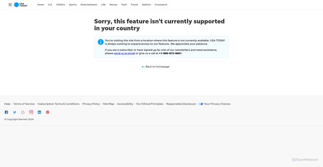 Security scan screenshot of https://usatoday-va.newsmemory.com