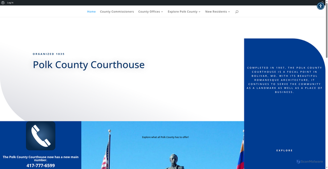 Security scan screenshot of https://polkcountymo.gov/