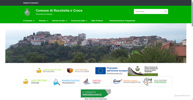 Security scan screenshot of https://www.comune.rocchettaecroce.ce.it/