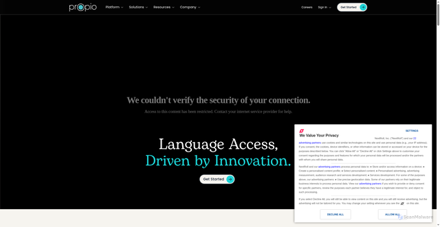 Security scan screenshot of https://cyracom.com