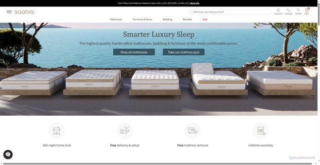 Security scan screenshot of https://www.saatva.com
