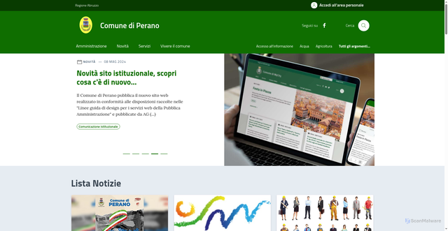 Security scan screenshot of https://www.comune.perano.ch.it