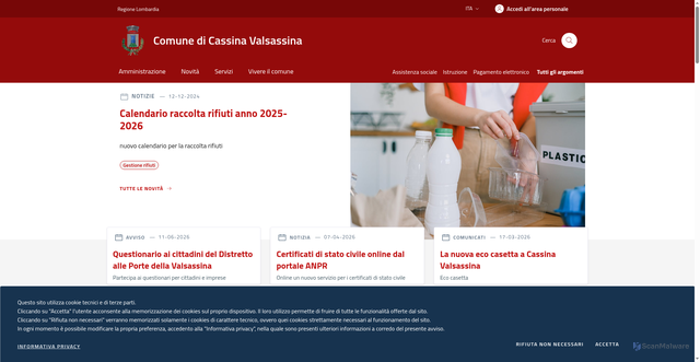 Security scan screenshot of https://www.comune.cassinavalsassina.lc.it