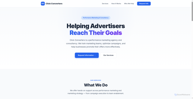 Security scan screenshot of https://clickconverters.online/