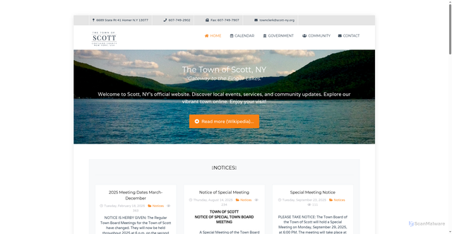 Security scan screenshot of https://scott-ny.gov/