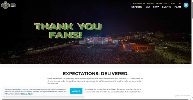 Security scan screenshot of https://www.greenbay.com/draft25/