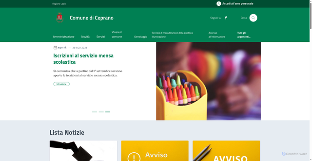 Security scan screenshot of https://www.comune.ceprano.fr.it