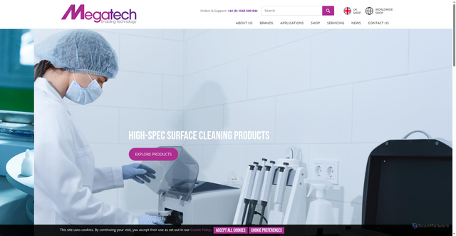 Security scan screenshot of https://megatech.com