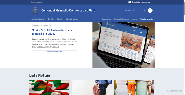 Security scan screenshot of https://www.grumellocremonese.it