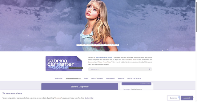 Security scan screenshot of https://sabrina-carpenter.com/sabrina/