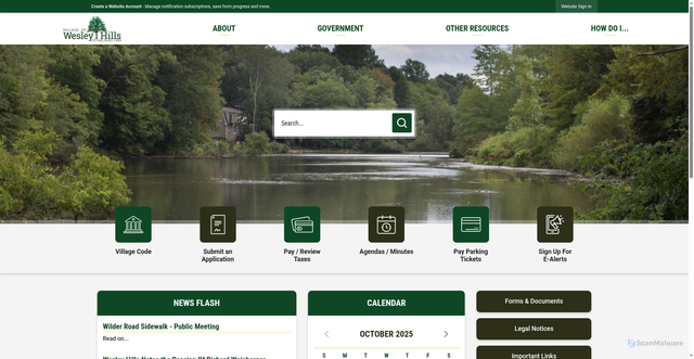 Security scan screenshot of https://wesleyhills.gov/