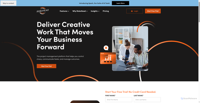 Security scan screenshot of https://robohead.com