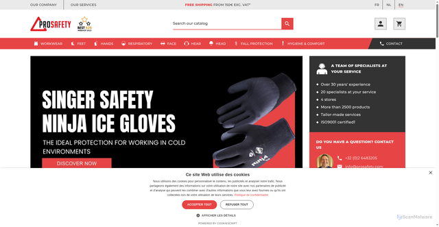 Security scan screenshot of https://prosafety.com