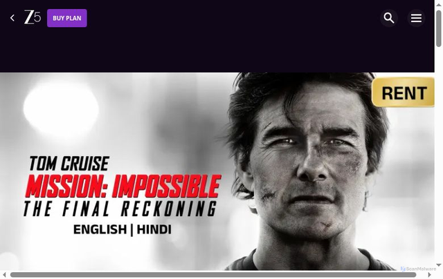 Security scan screenshot of https://www.zee5.com/movies/details/mission-impossible-the-final-reckoning/0-0-1z5808240