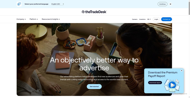 Security scan screenshot of https://thetradedesk.com